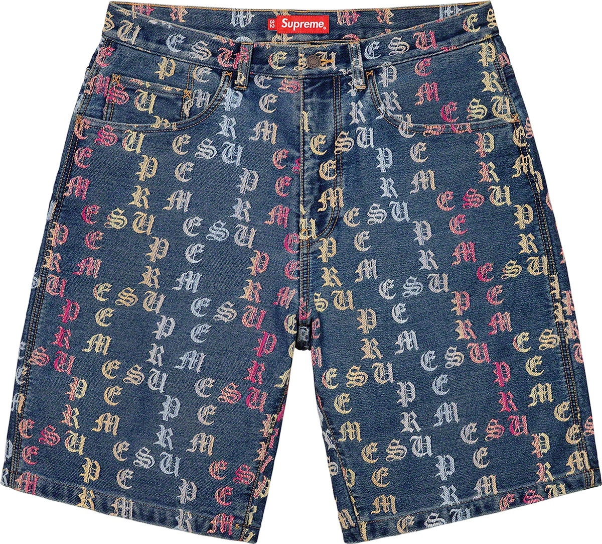 Gradient Jacquard Denim Short view 4
